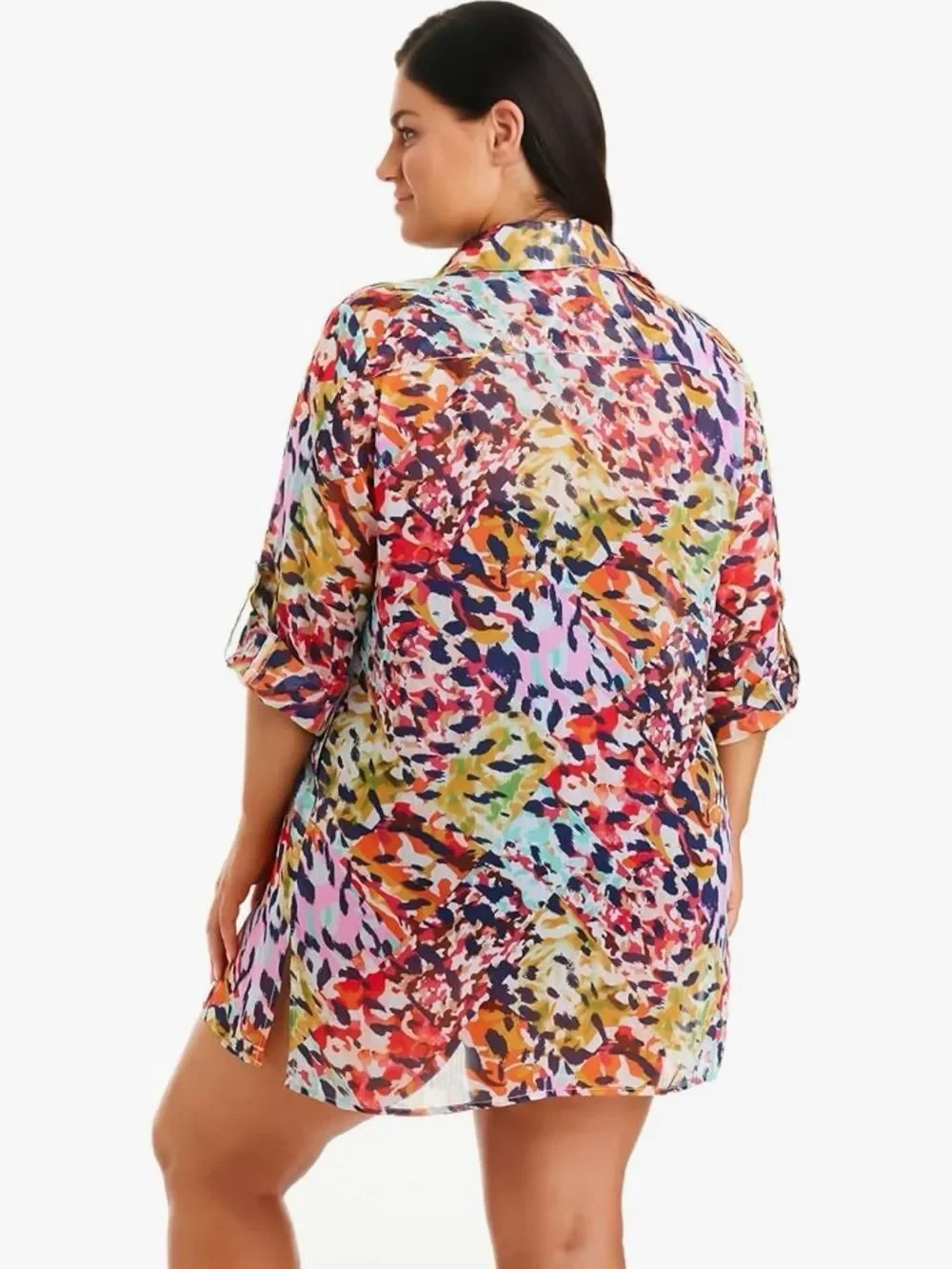 Bleu Rod Beattie Party Animal Chiffon Shirt Multi, NWT